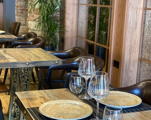 A table set inside Distillery Gastropub